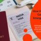 Passport and India visa with a flight boarding pass representing urgent Indian eVisa process for UK residents during family emergencies.